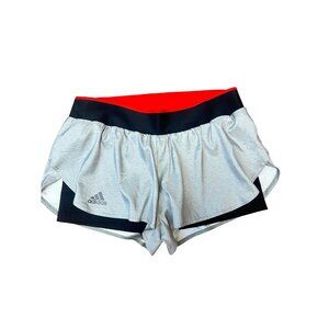 ADIDAS 2 in 1 Barricade Tennis Shorts Silver Black Women Size Large